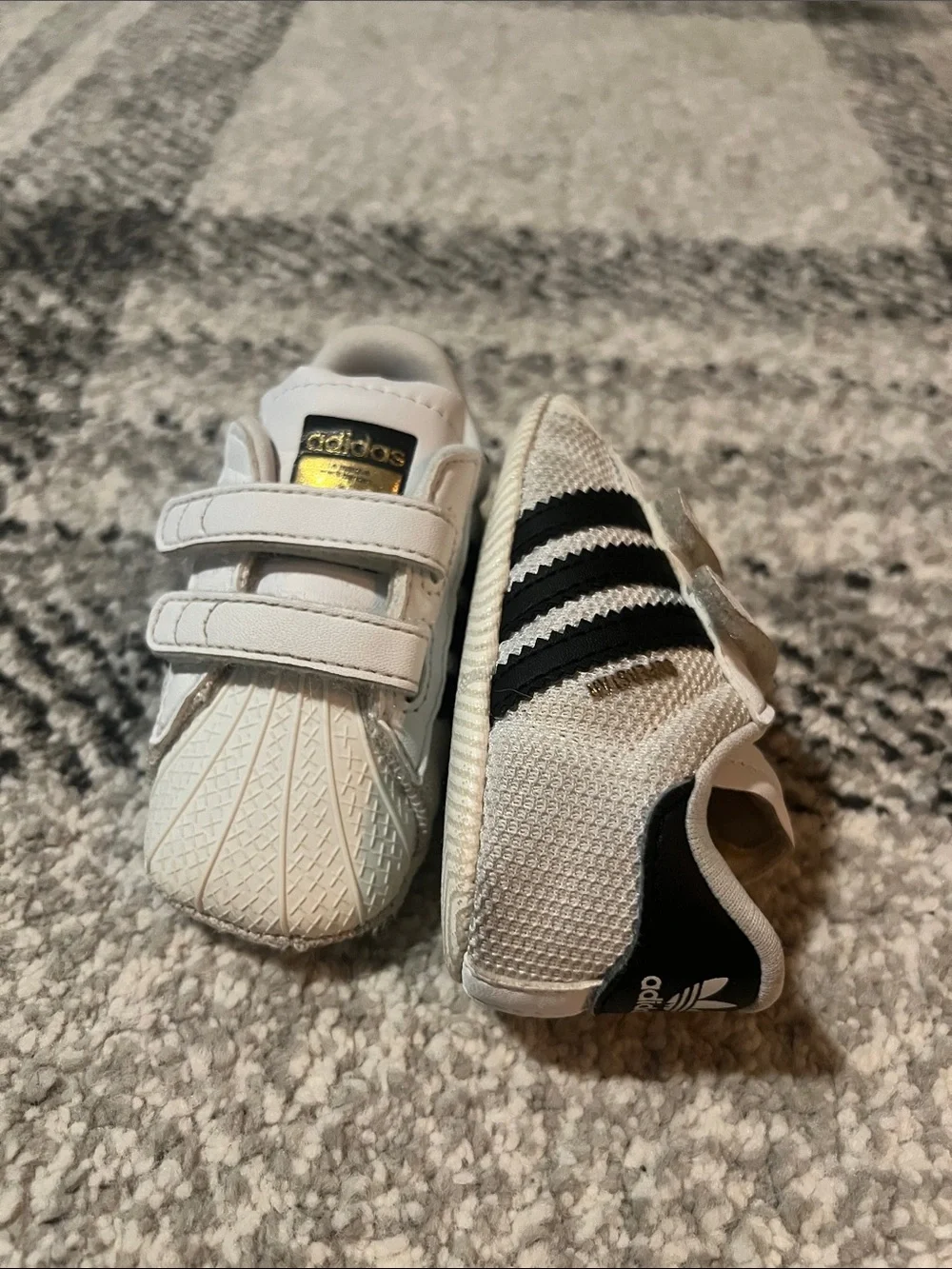 Baby Adidas Superstar Velcro shoes - size 2K
